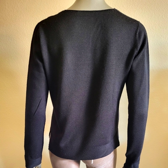 286. Defense D'Afficher Paris Black Embroidered Wool Sweater Large - Picture 3 of 4